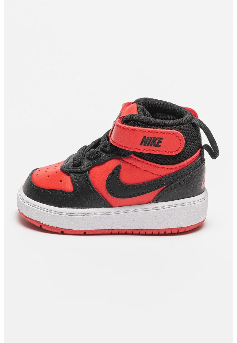Pantofi sport cu garnituri din piele Court Borough, Rosu/Negru