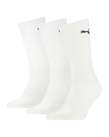 Set de sosete unisex lungi cu logo brodat - 3 perechi, Alb