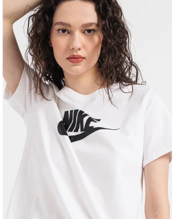 Tricou cu imprimeu logo Essentials, Alb