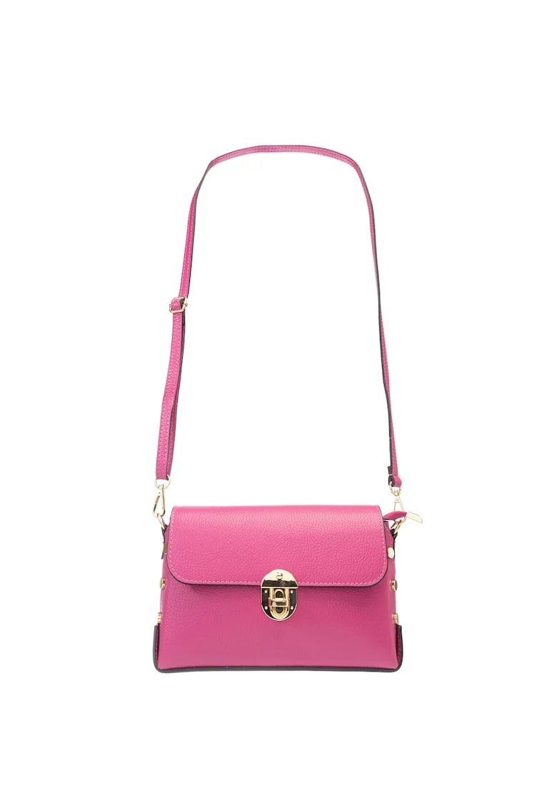Poseta dama, piele,  Rosa, fucsia intens