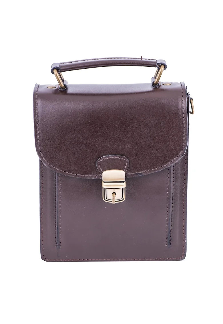 Geanta key leather vertical, Maro