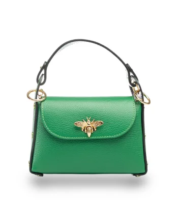 Geanta dama, piele naturala, Iris, Verde, 6*20*13