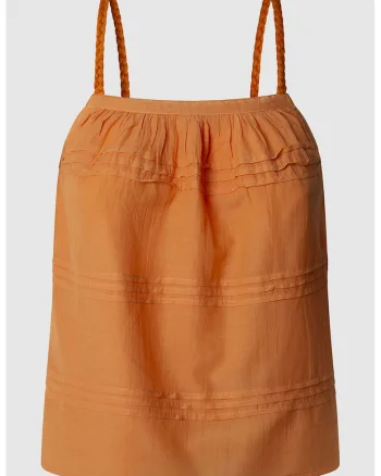 Bluza cu bretele impletite, fara maneci, Portocaliu