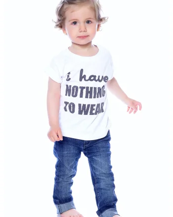 Tricou din bumbac cu imprimeu text, Negru/Alb optic