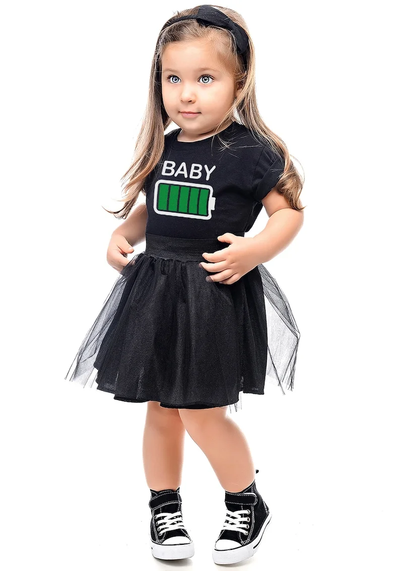 Tricou din bumbac cu imprimeu, Negru/Verde deschis