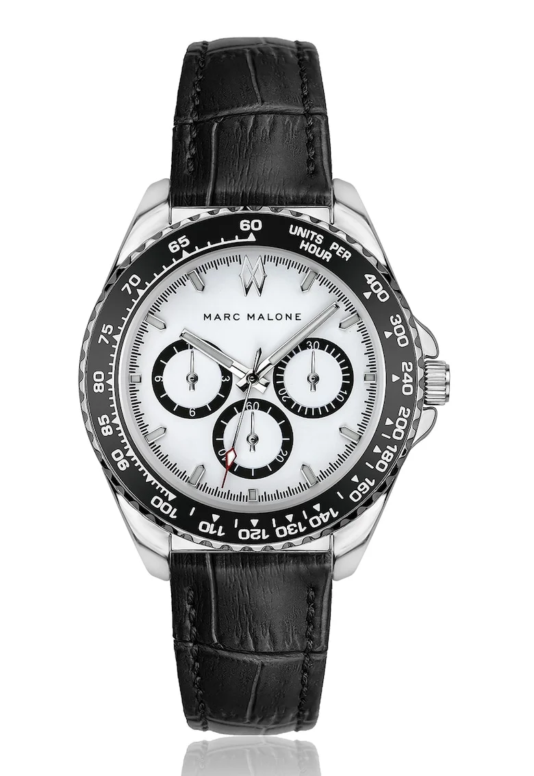 Ceas quartz cu o curea de piele, Negru