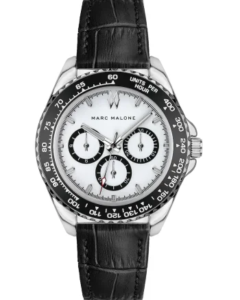 Ceas quartz cu o curea de piele, Negru