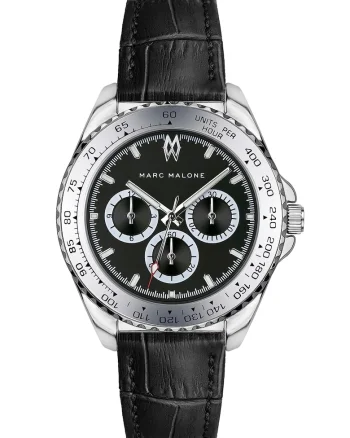 Ceas quartz cu o curea de piele, Negru