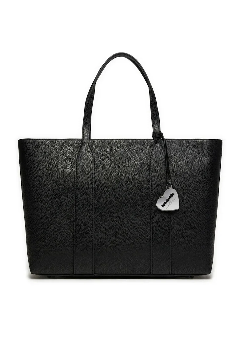 Geanta dama shopper  Bonnis Heart Charm, Negru, 45 x 29.5 x 11 cm