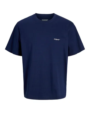 Tricou relaxed fit cu imprimeu pe partea din spate, Alb/Portocaliu persan/Bleumarin