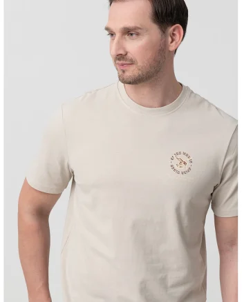 Tricou de bumbac organic, Visiniu/Alb fildes/Bej