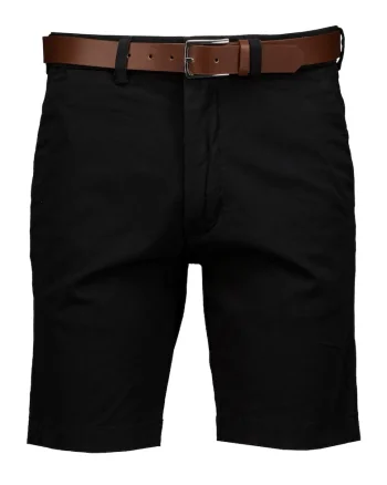 Bermude chino cu curea, Negru