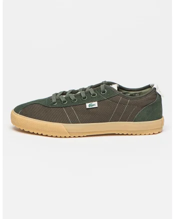 Pantofi sport din material textil cu insertii din piele intoarsa, Verde inchis