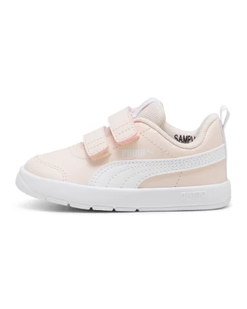 Pantofi sport Courtflex din piele ecologica cu velcro, Piersica