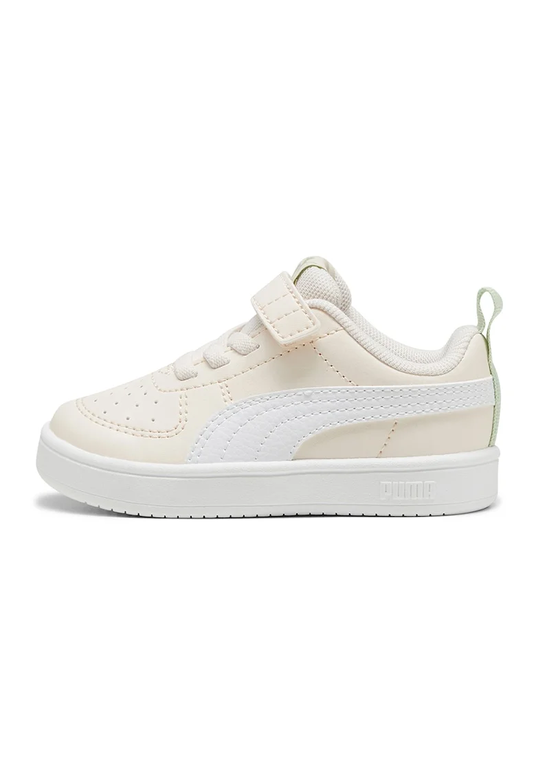 Pantofi sport unisex Rickie AC+ din piele ecologica cu inchidere velcro, Alb/Bej