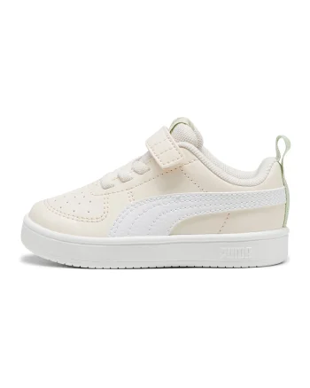 Pantofi sport unisex Rickie AC+ din piele ecologica cu inchidere velcro, Alb/Bej