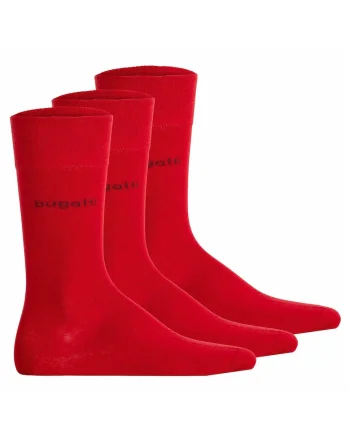 Set de sosete lungi cu detalii logo - 3 perechi, Rosu
