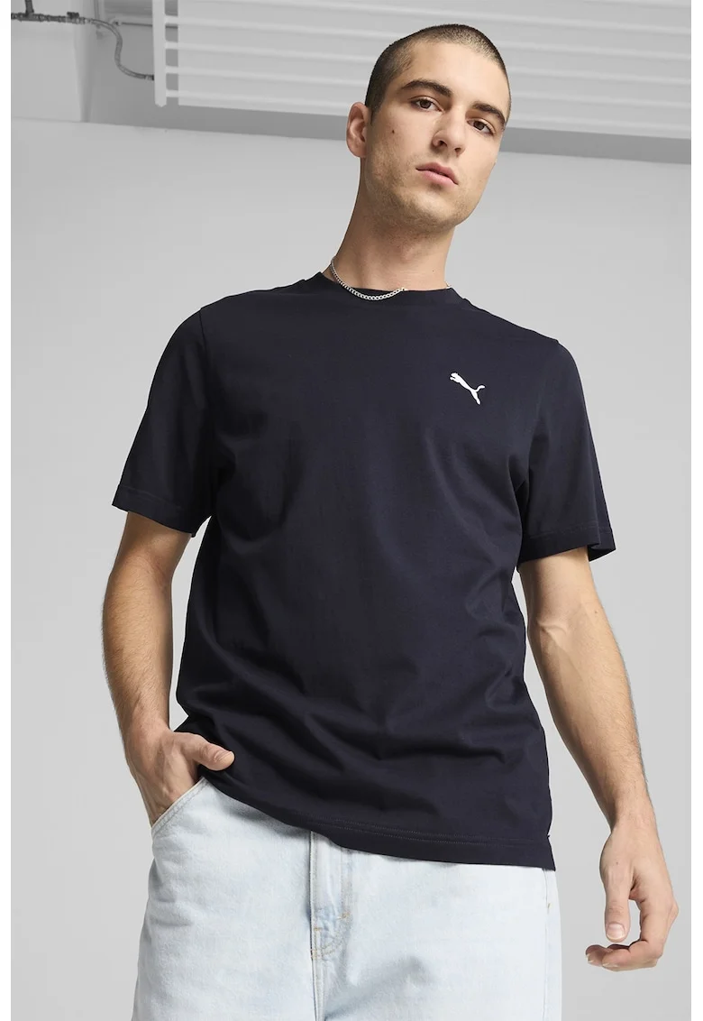 Tricou din bumbac cu broderie logo ESS, Albastru ultramarin