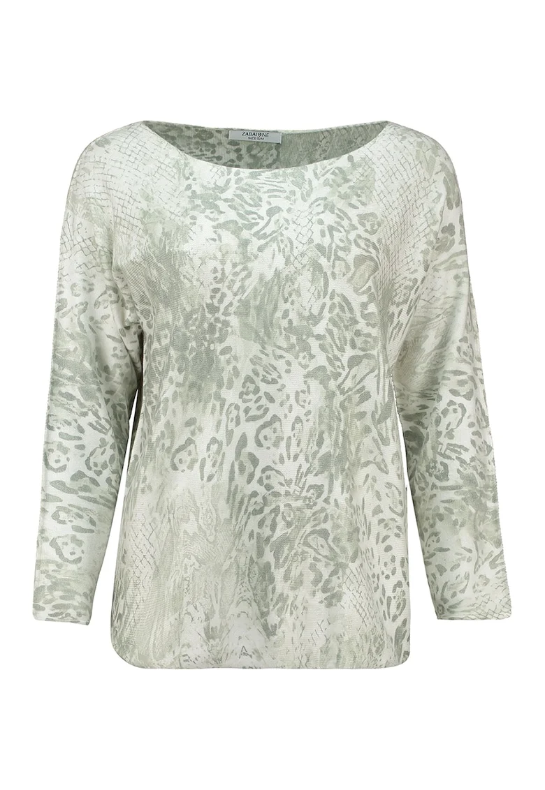 Bluza cu animal print, Verde pal