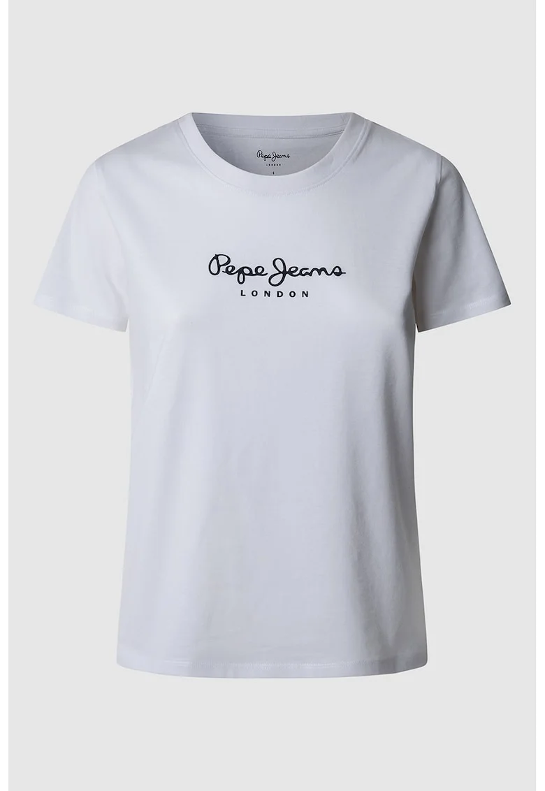 Tricou cu imprimeu logo Macy, Alb