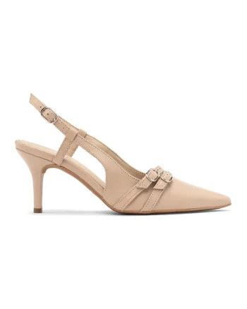 Pantofi de piele cu catarame Ofelia, Bej