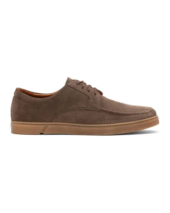 Pantofi de piele intoarsa cu sireturi, Maro taupe deschis