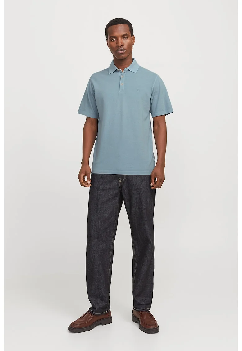 Tricou polo din material pique William, Albastru deschis