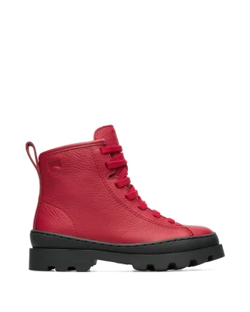 Ghete de piele cu aplicatie logo discreta Brutus 609, Rosu