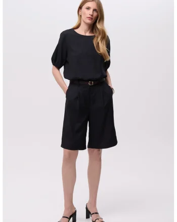 Bluza lejera din amestec de in BLK154, Negru