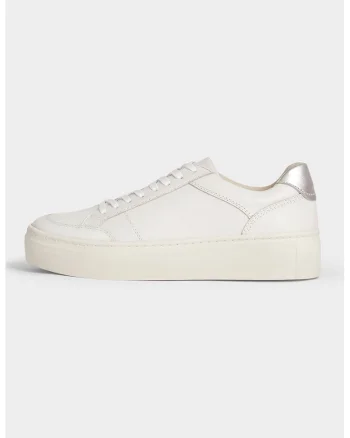 Pantofi sport din piele si piele intoarsa Zoe, Alb