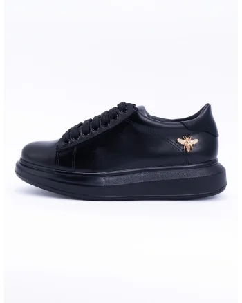 Pantofi sport cu talpa wedge, Negru/Gri carbune