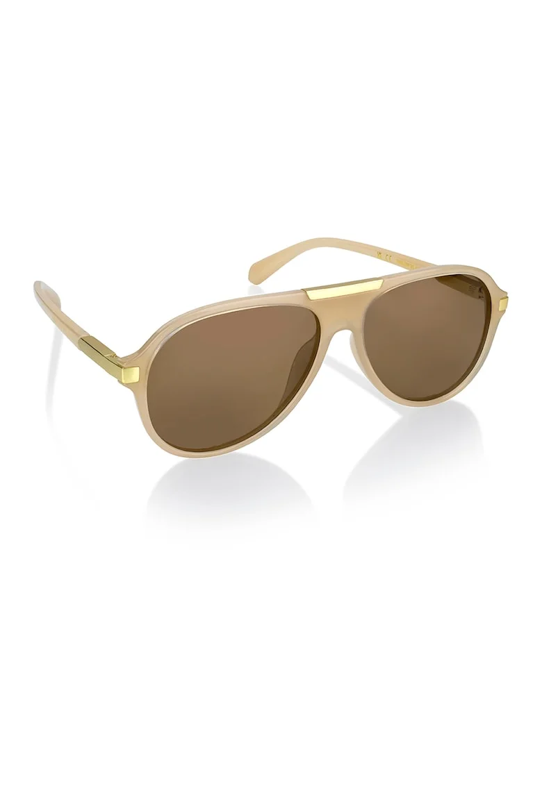 Ochelari de soare aviator unisex polarizati, Auriu/Maro nisip