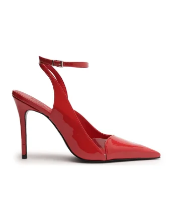 Pantofi din piele cu toc stiletto Bari, Rosu