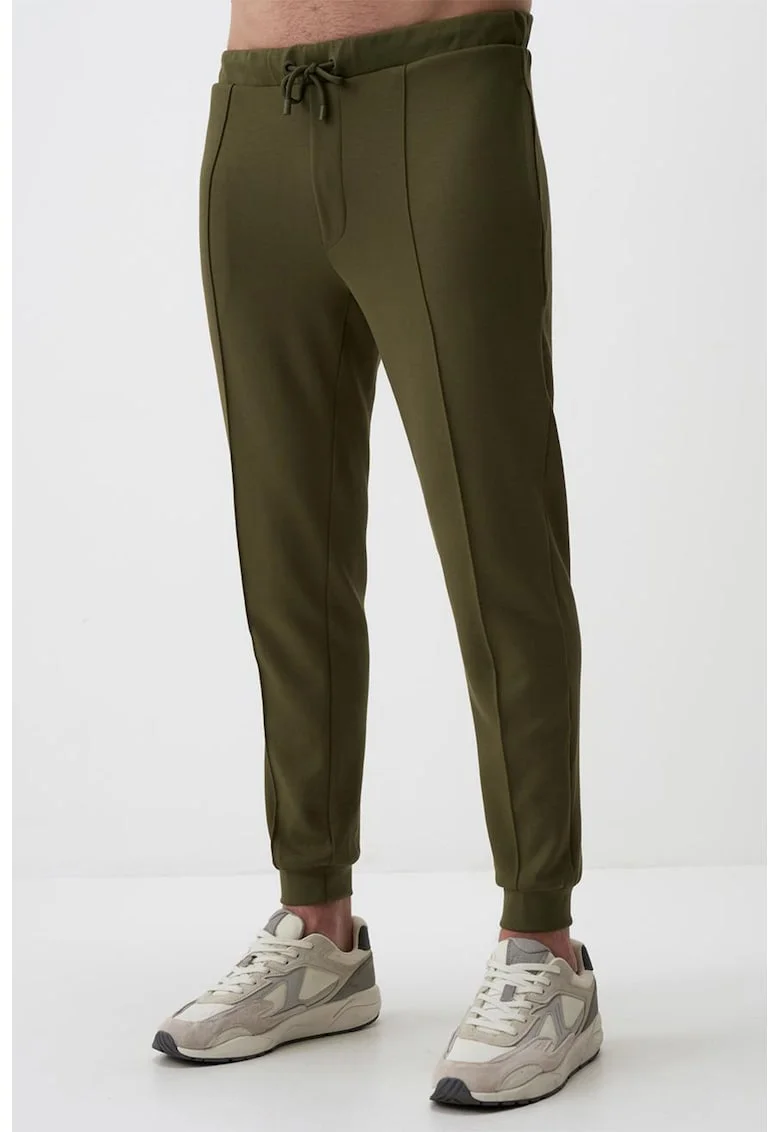 Pantaloni slim fit de trening din amestec de modal cu snur, Kaki