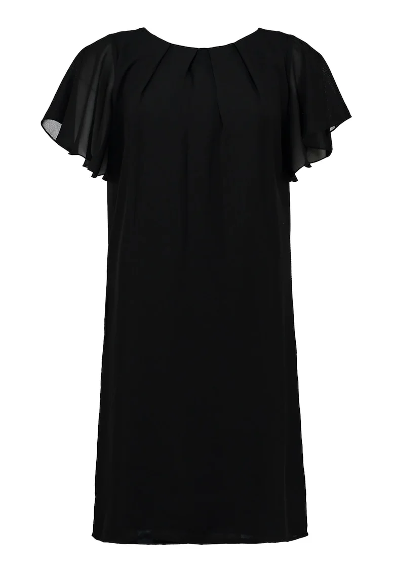 Rochie cu decolteu rotund si maneci scurte, Negru