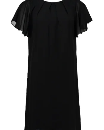 Rochie cu decolteu rotund si maneci scurte, Negru