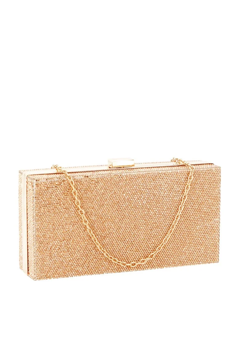 Geanta clutch sampanie cu pietricele BRS-5052 05 Auriu, Auriu, 10x20x5