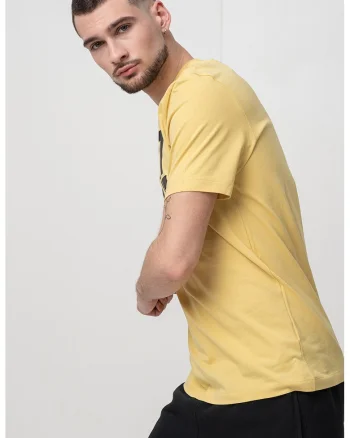 Tricou regular fit din bumbac cu imprimeu Sportswear, Negru/Galben