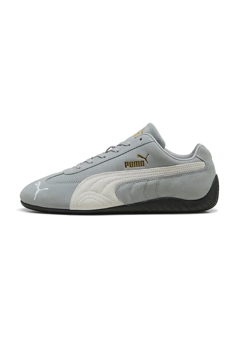 Pantofi sport Speedcat OG unisex din piele intoarsa, Alb/Gri cenusiu