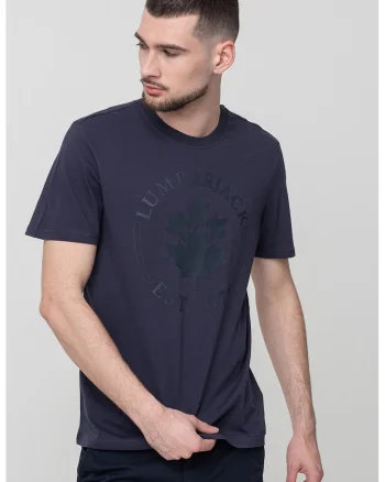 Tricou de bumbac cu logo supradimensionat, Albastru ultramarin
