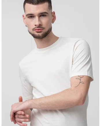 Tricou uni regular fit, Alb murdar