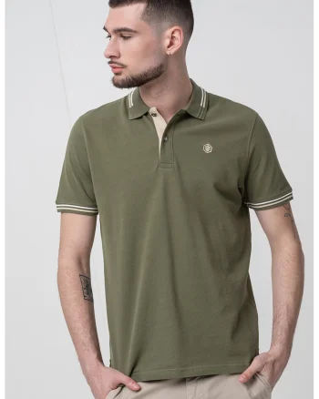 Tricou polo din material pique, Verde fistic