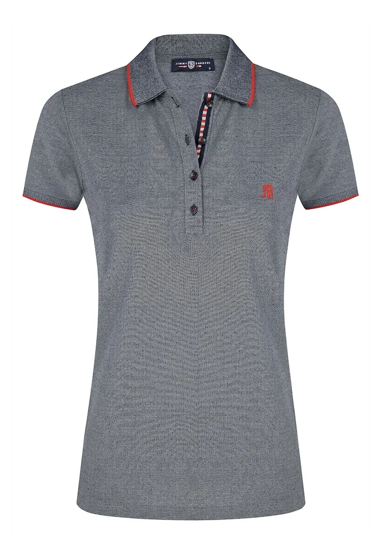 Tricou din amestec de bumbac cu fenta cu nasturi, Gri carbune