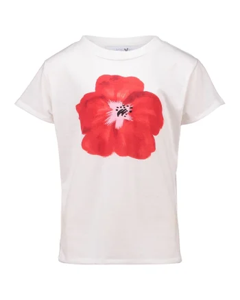 Tricou cu imprimeu grafic, Coral/Alb murdar