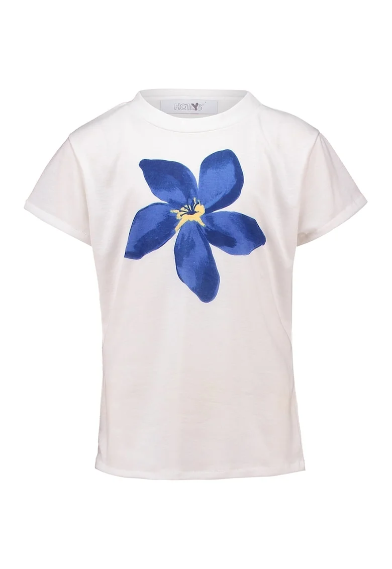 Tricou cu imprimeu grafic, Alb murdar/Albastru deschis