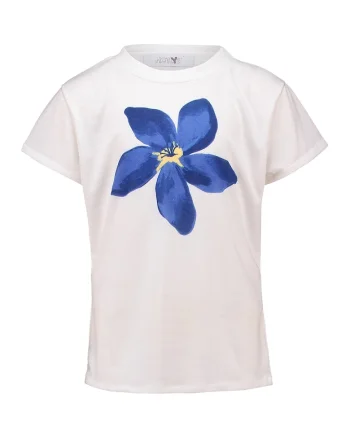 Tricou cu imprimeu grafic, Alb murdar/Albastru deschis