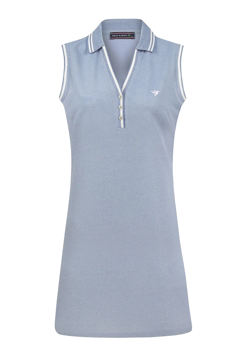 Rochie mini fara maneci, Albastru prafuit