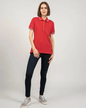 Tricou polo cu detalii contrastante Sustin,