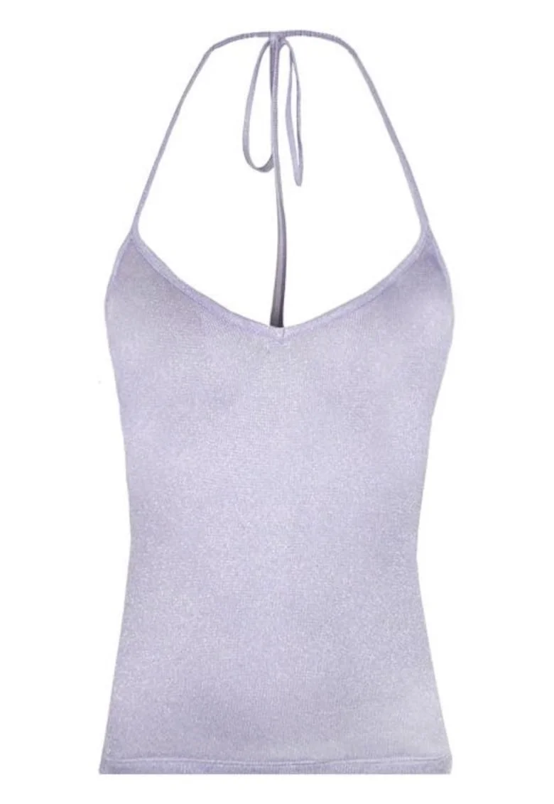 Top cu decolteu halter,