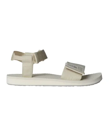 Sandale cu talpa plata si velcro, Crem